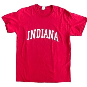 GILDEN INDIANA TEE COTTON CRIMSON WHITE SHORT SLEEVE LARGE